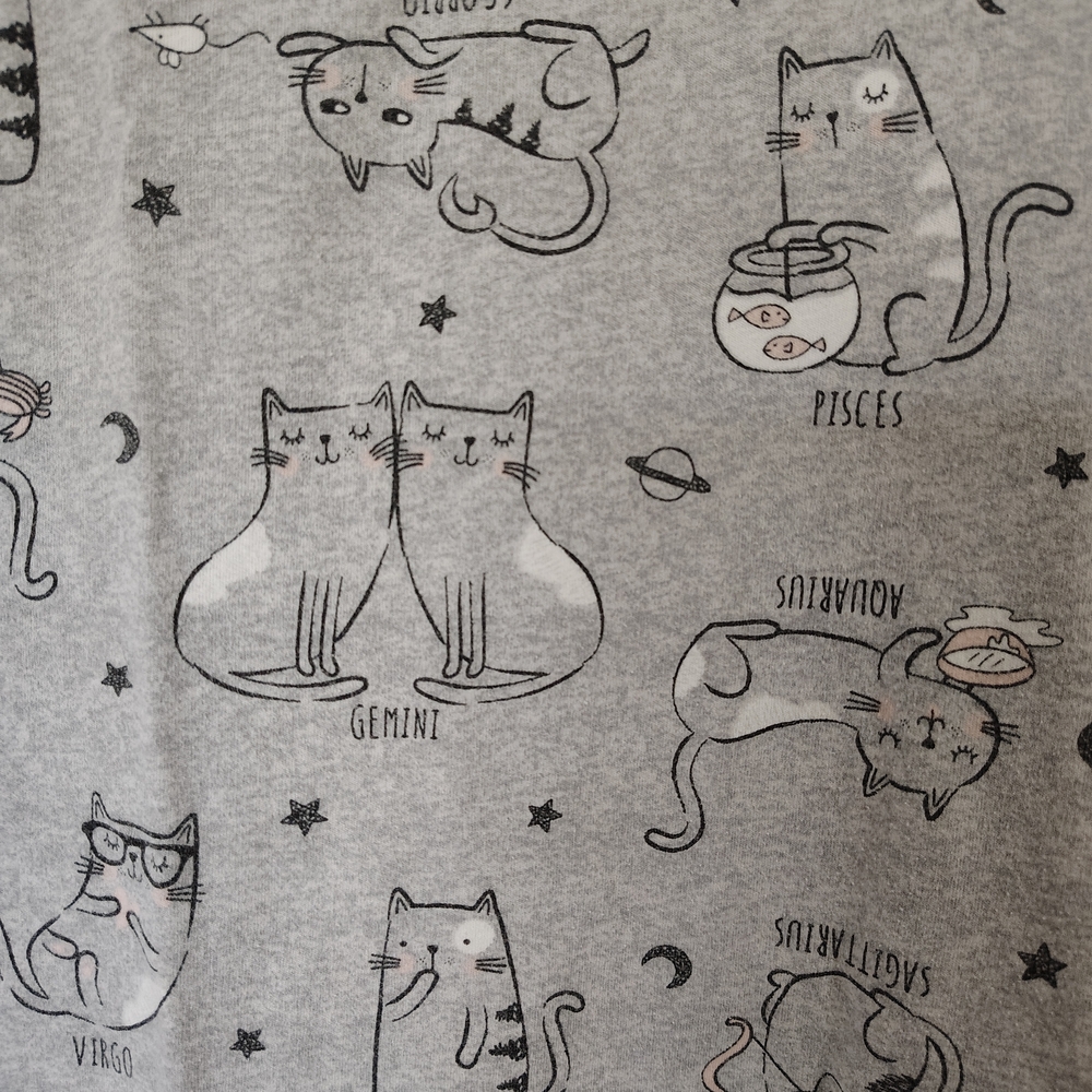 Secret Treasures Gray Cat Print Dress - Picture 2 of 3